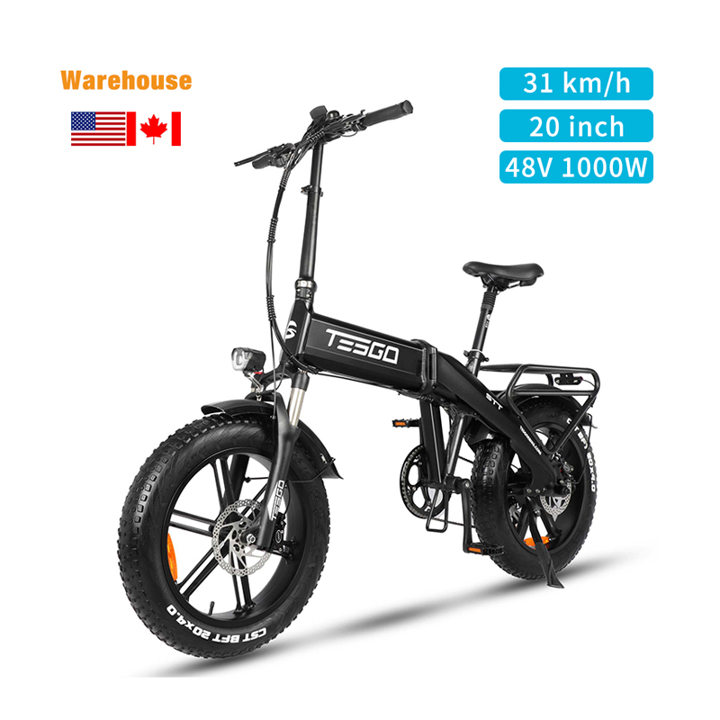 Electric foldable bicycle 1000W  20 inch 4.0 tire for USA warehouse